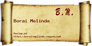 Borai Melinda névjegykártya